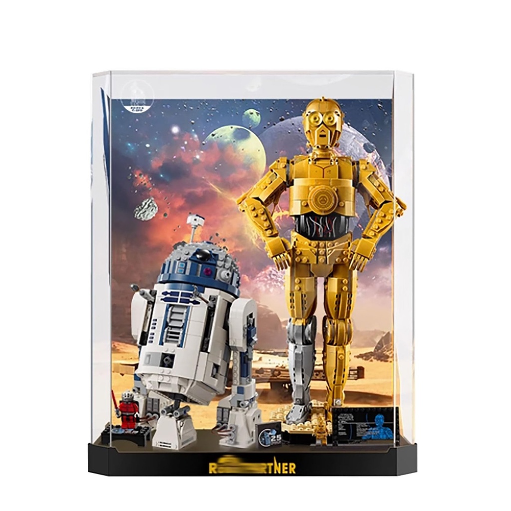 Acrylic Display Case for Lego 7539875379 Star Wars C3POR2D2Dustproof Box Storage Box Transparent Box Display Box Compatible with Lego 75398 75379Only Case No Model OnePiece