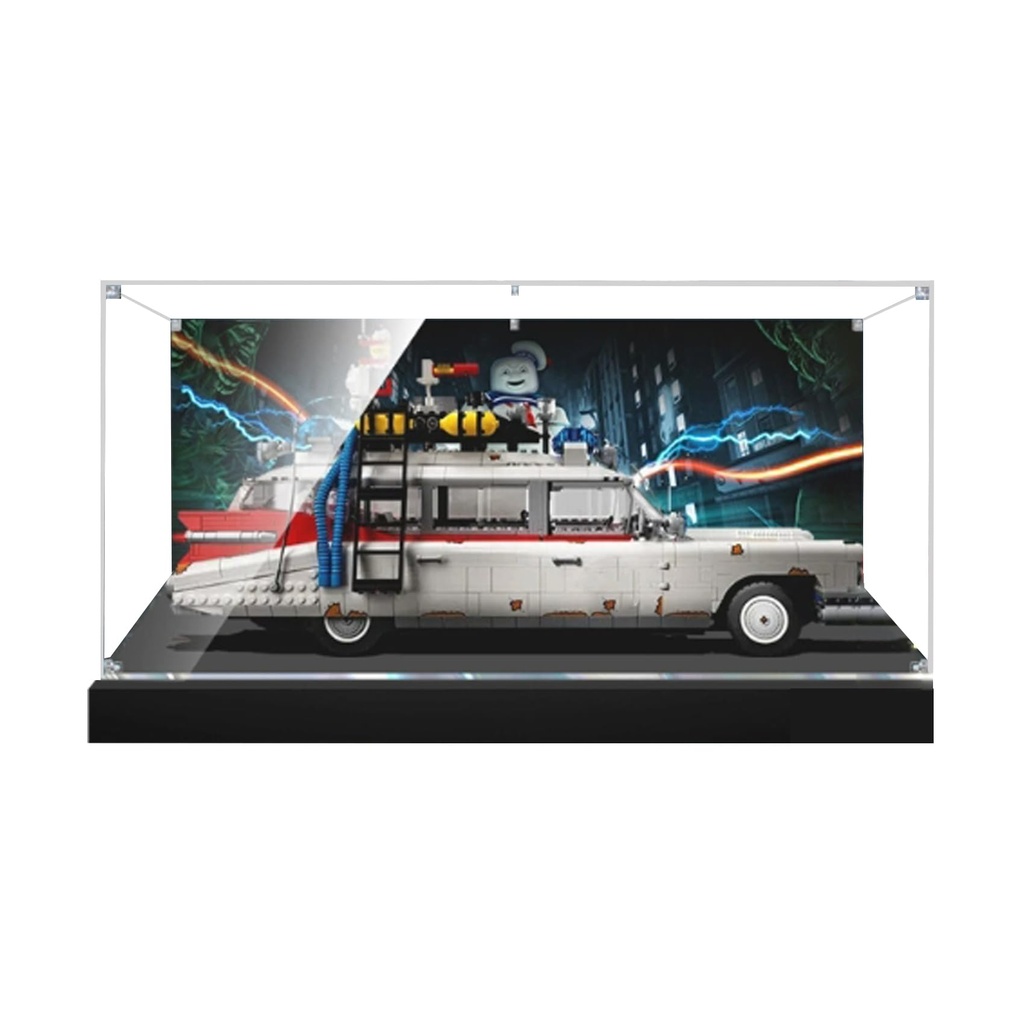 HALF MANGO Acrylic Display Case for Lego Icons Ghostbusters ECTO1 10274 CarDustproof Display Box compatible with Lego ModelGift Background A