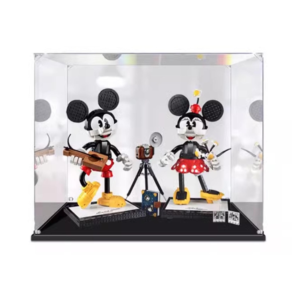 HAIWENFEIQI Acrylic Display Case for Lego Mickey and Minnie 43179Dustproof Display Box Compatible LegoModel Showcase Gift NOT Included The Model 3mm