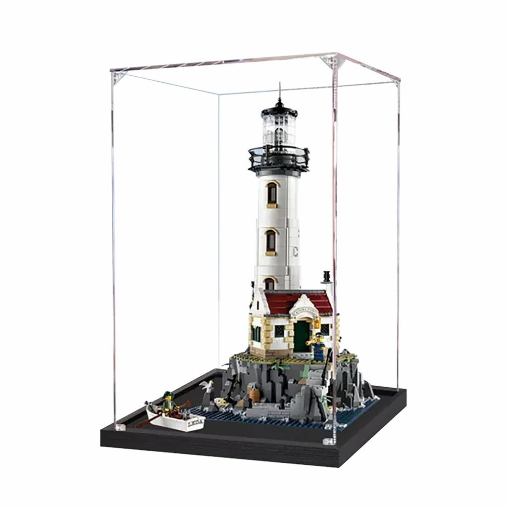 Figures Display Box for LEGO 21335 Motoriized Lighthouuse Acrylic Dustproof Transparent Display Case No Model 2mm