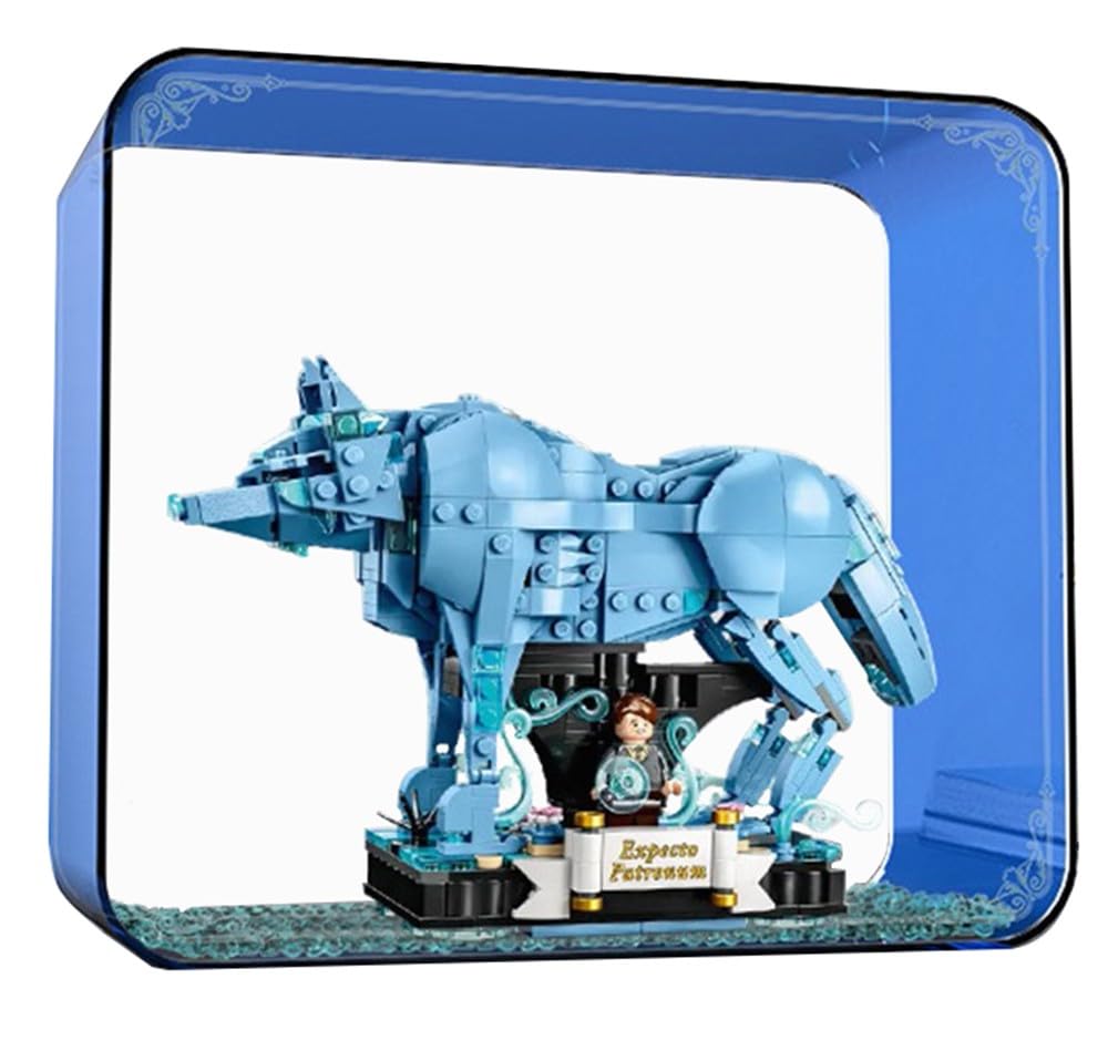 Acrylic Display Case Compatible with Lego 76414 Patronus Stag Acrylic Showcase Model Dust Cover Storage Box Integrated Design Wall Hanging Display Case Only B