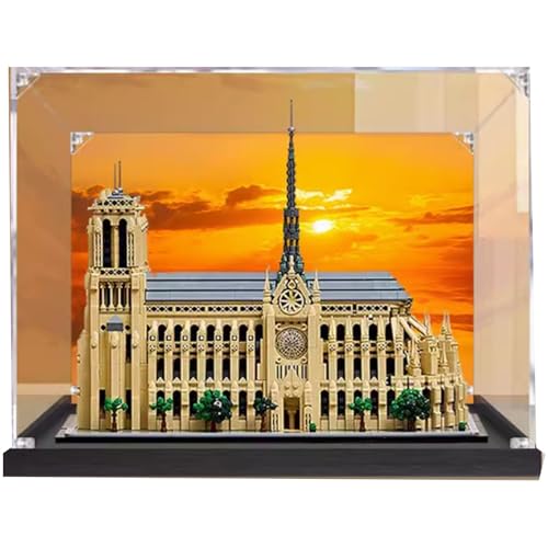 Acrylic display box compatible with lego 21061 Notre Dame de Paris model selfassembling clear dust cabinet collectible organizer box only wood colorbackgrounds
