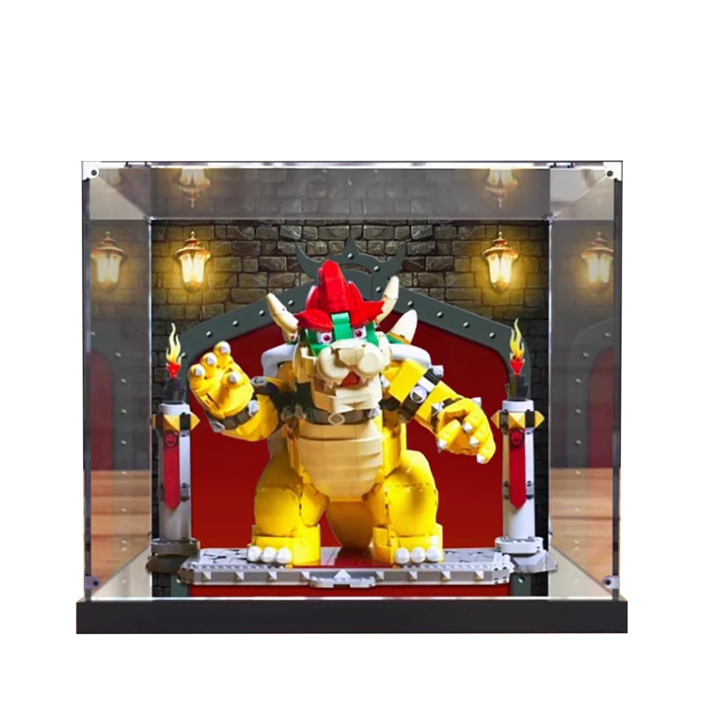 Acrylic Display Case for Lego 71411 Powerful Bowser Model 3mm Dustproof Display Box Display Case Compatible with Lego 71411 Model Not Included