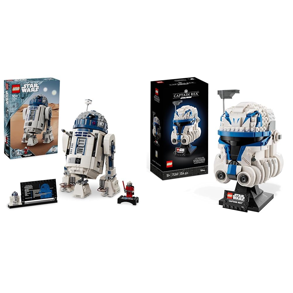 LEGO Star Wars R2D2 Model Set Buildable Toy Droid Figure for 10 Plus Year Old Kids Star Wars Captain Rex Helmet Set The Clone Wars Collectible for Adults 2023 Series Model Collection