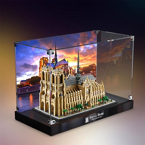 BoHeart Acrylic display case for Lego 21061 Notre Dame de Pariscustomizedtransparent Dustproof display box can be collectedsize45x25x35cm Model Not Included A