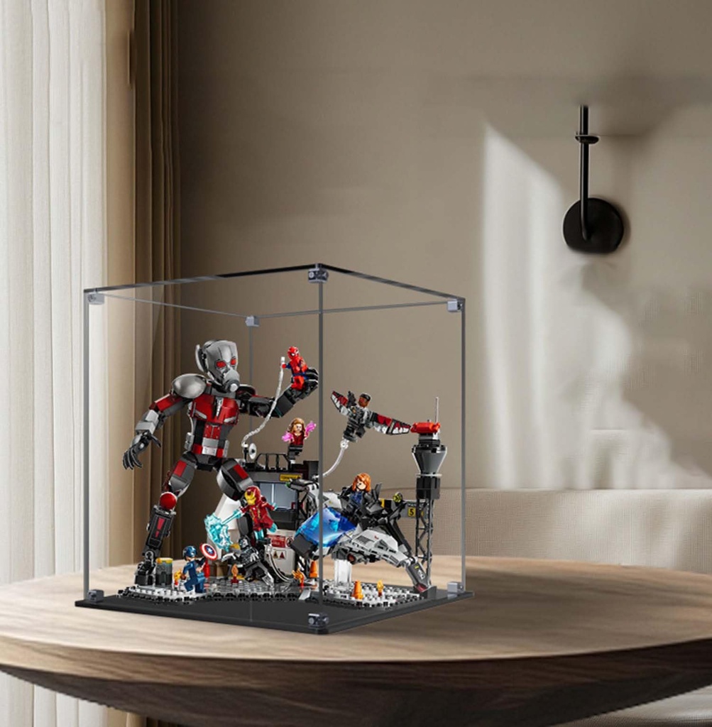BoHeart Display Box for LEGO 76314 for lego 76314 Captain America Civil War Acrylic Dustproof Transparent Custom Display Case No Model Background