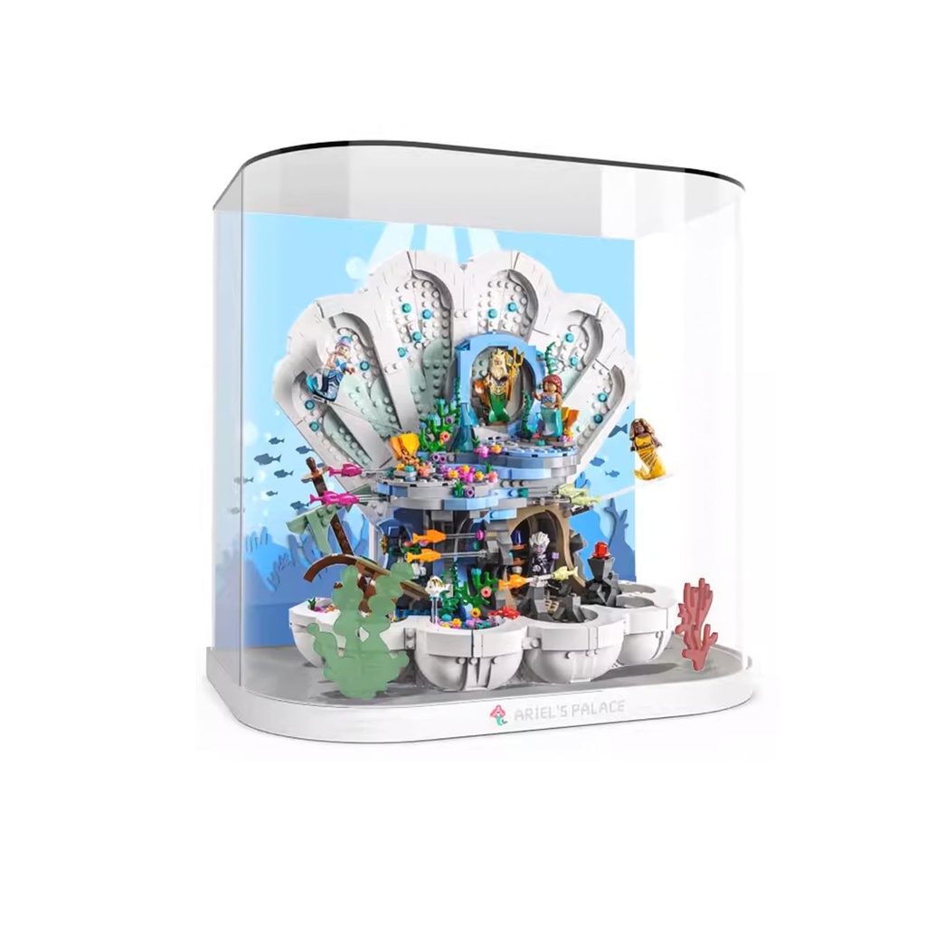 TRUSTFAR Acrylic Display Case for Lego 43225 Princess The Little Mermaid Royal Clamshell Dustproof Transparent Protective Case Compatible with Lego 43225 The Model NOT included onepiece