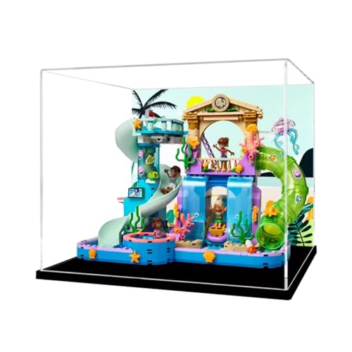 Figures Display Box for LEGO for 42630 for Heartllake City Wasserpark Acrylic Dustproof Transparent Custom Display Case No Model Onepiece no patchwork