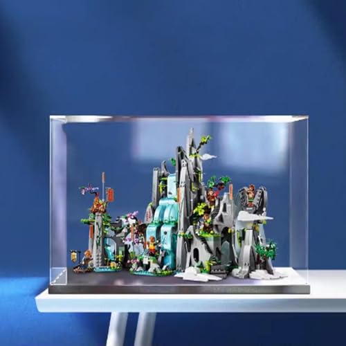 FEIFANBOYANG Acrylic display box for Lego 80024 Legend of The Mountain of Flowers and Fruits model dustproof transparent collectors display box Display box only Black base