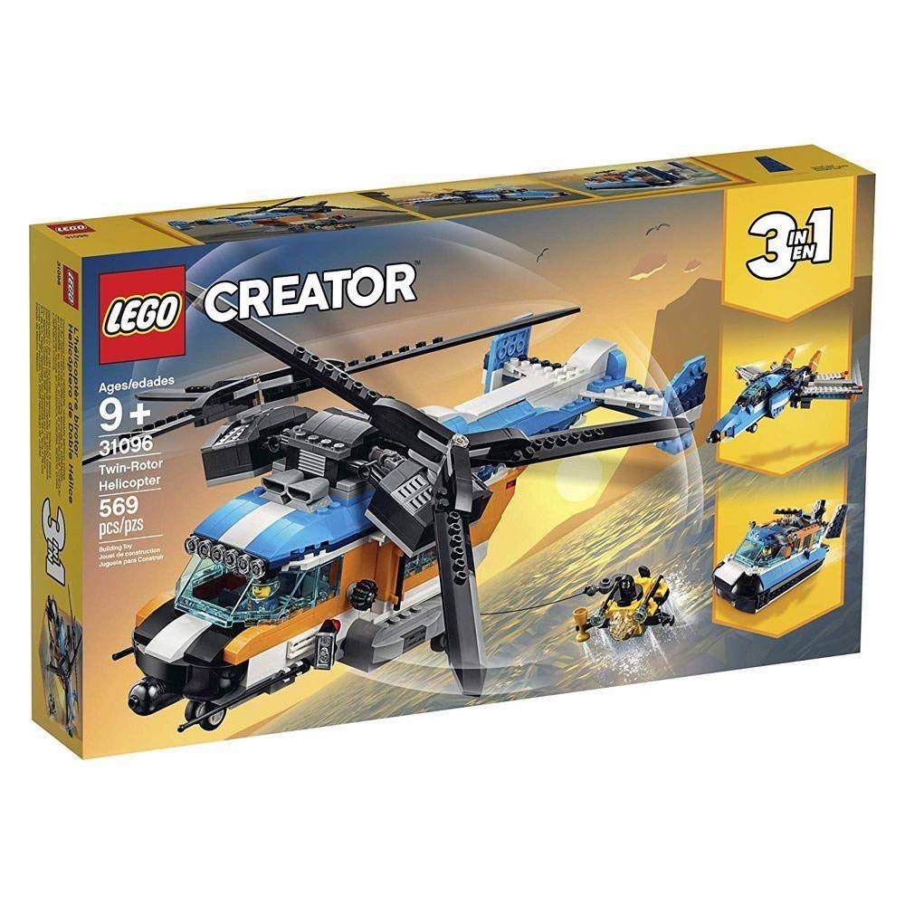 LEGO Creator 3in1 Twin Rotor Helicopter 31096 Building Kit 569 Pieces