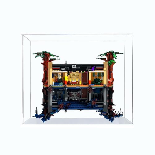 LED Lighting Kit and Figures Display Box for LEGO 75810 Straanger Things The Upsidee Down Acrylic Dustproof Transparent Custom Display Case No Model mortise tenonwhite