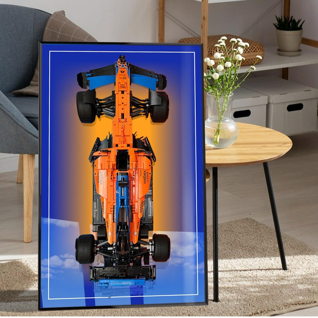 Display Wall Mount for Lego Technic McLaren F1 Toy Race Car Compatible with Lego Building Set 42141 Display Wall Board Shelf for AdultOnly Display Wall