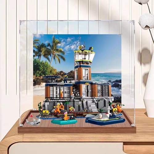 Acrylic Display Case Box Suitable for Lego 60419 Prison IslandUsed for Model Display Exhibition Dust Prevention Storage Only Display Box No Model 3mm Background