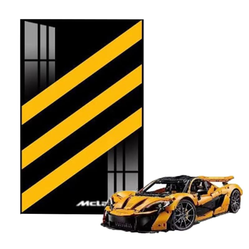 HCAEIOFJ Clear Acrylic Display Wallboard for Lego Technic 42172 Applicable for McLaren P1 18 Lego Car Decorative Wall Mount Wallboard Only Design B