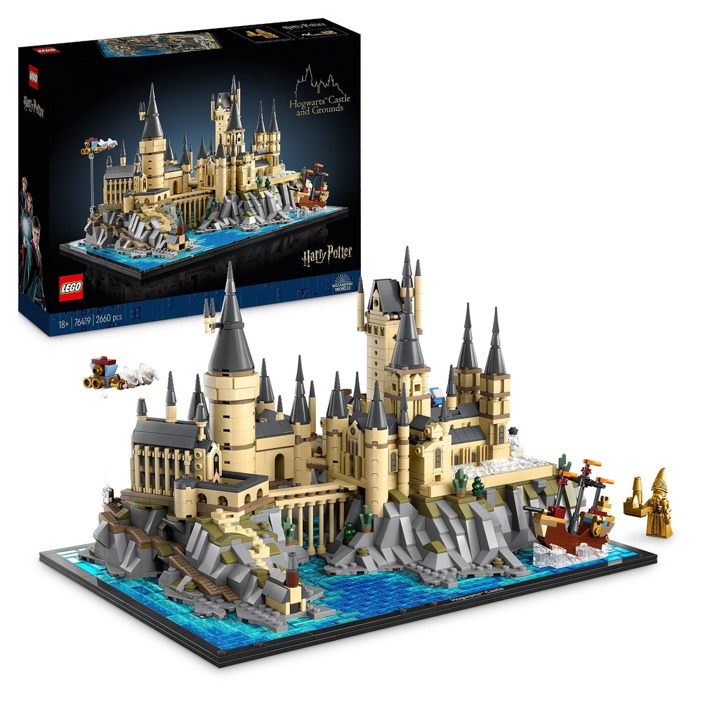 LEGO Harry Potter Hogwarts Castle and Grounds Collectible Set for Adults Gift for Mothers incl Main Astronomy Towers Great Hall Chamber of Secrets Architect Minifigure 76419