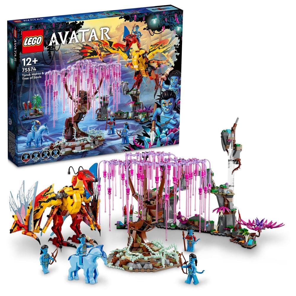 LEGO Avatar Toruk Makto Tree of Souls Buildable Toy with Jake Sully and Neytiri Minifigures plus Direhorse Animal Figure Glow in the Dark Pandora Scenes 75574