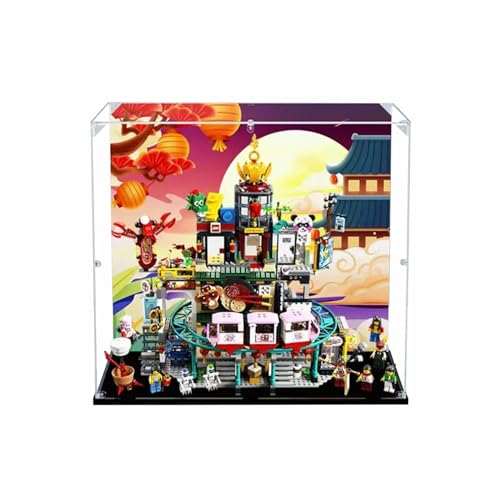 Figures Display Box for LEGO 80036 The Lantern City Acrylic Dustproof Transparent Display Case No Model background