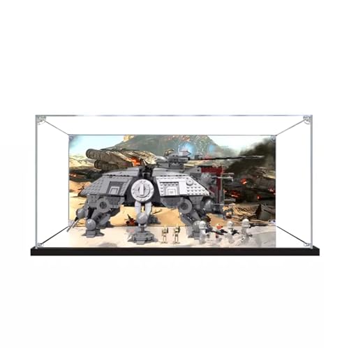 Acrylic Display Case for Lego Star Wars ATTE Walker 75337 Dustproof Display Box Compatible with Lego Model Gift Background B