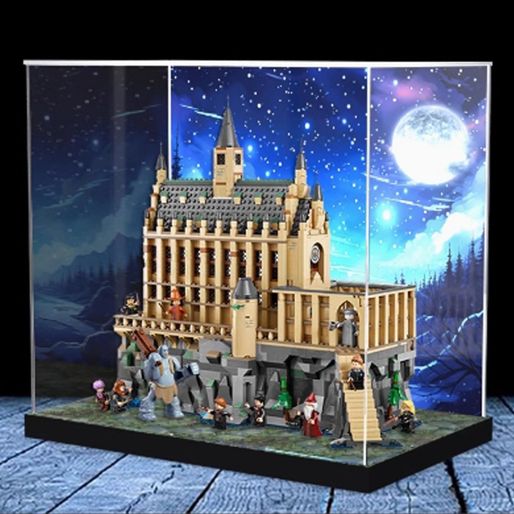 Transparent Acrylic Display Casefor Lego 76435 Castle Hall Model Clear BoxStorage BoxDisplay BoxCompatible with 76435 Model Display Box only High Stand Back Spray