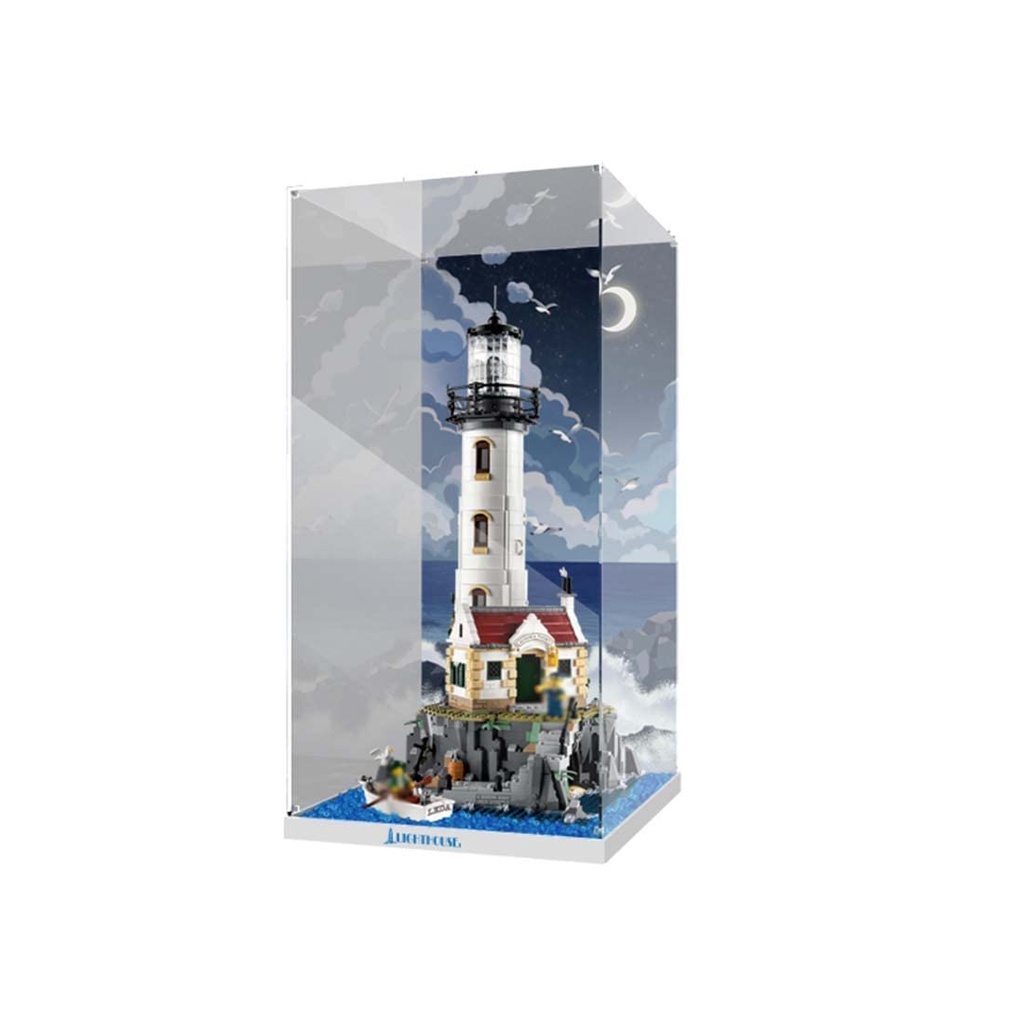 TopBrixx Display Case for Lego Motorized Lighthouse 21335 3MM Acrylic Display Box for Lego 21335 No Model Set Included