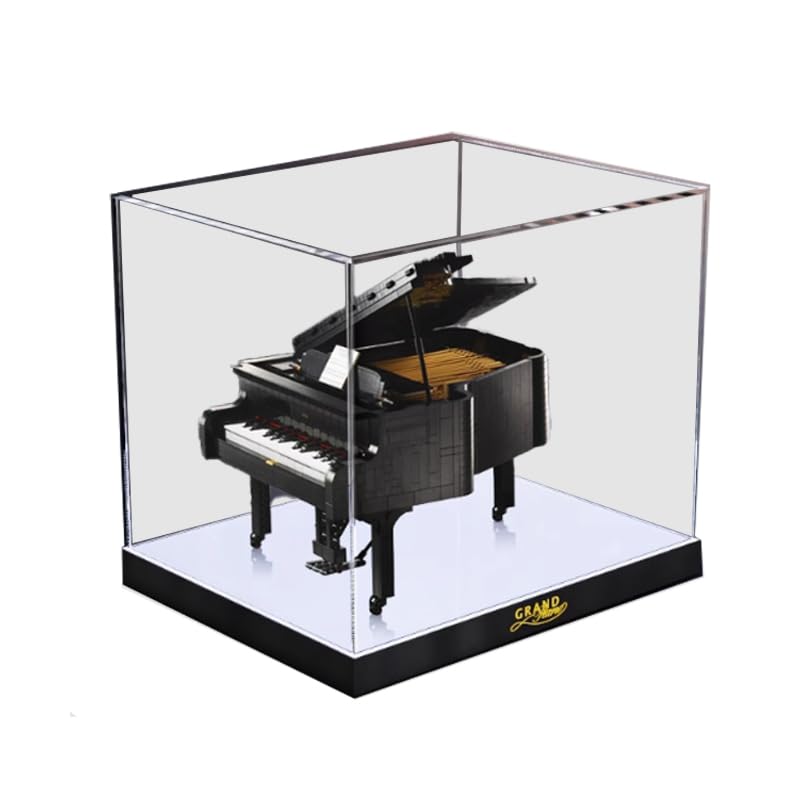 HCAEIOFJ Clear Acrylic Display Case for Lego Ideas 21323 Applicable for Grand Piano Designed Display Box GiftDisplay Case Only High Black Bottom