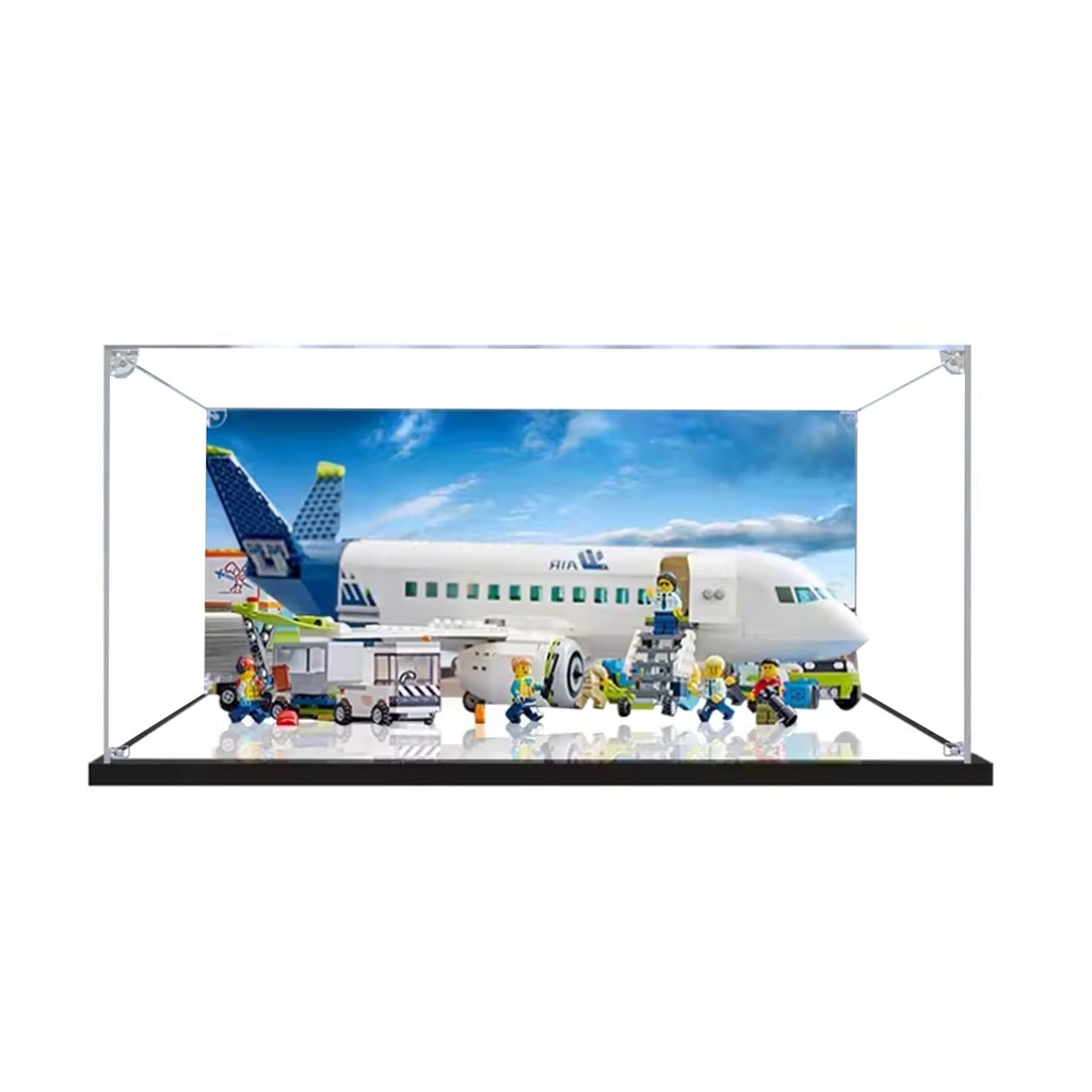 Acrylic Display Case for Lego City Passenger Airplane 60367 Dustproof Display Box Compatible Lego Model Showcase Gift Background C