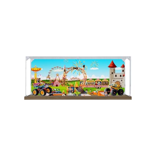 Transparent Acrylic Display Case for Lego 60295 Cool Stunts Model Clear BoxStorage BoxDisplay BoxCompatible with 60295 Model Display Box only Wooden Base