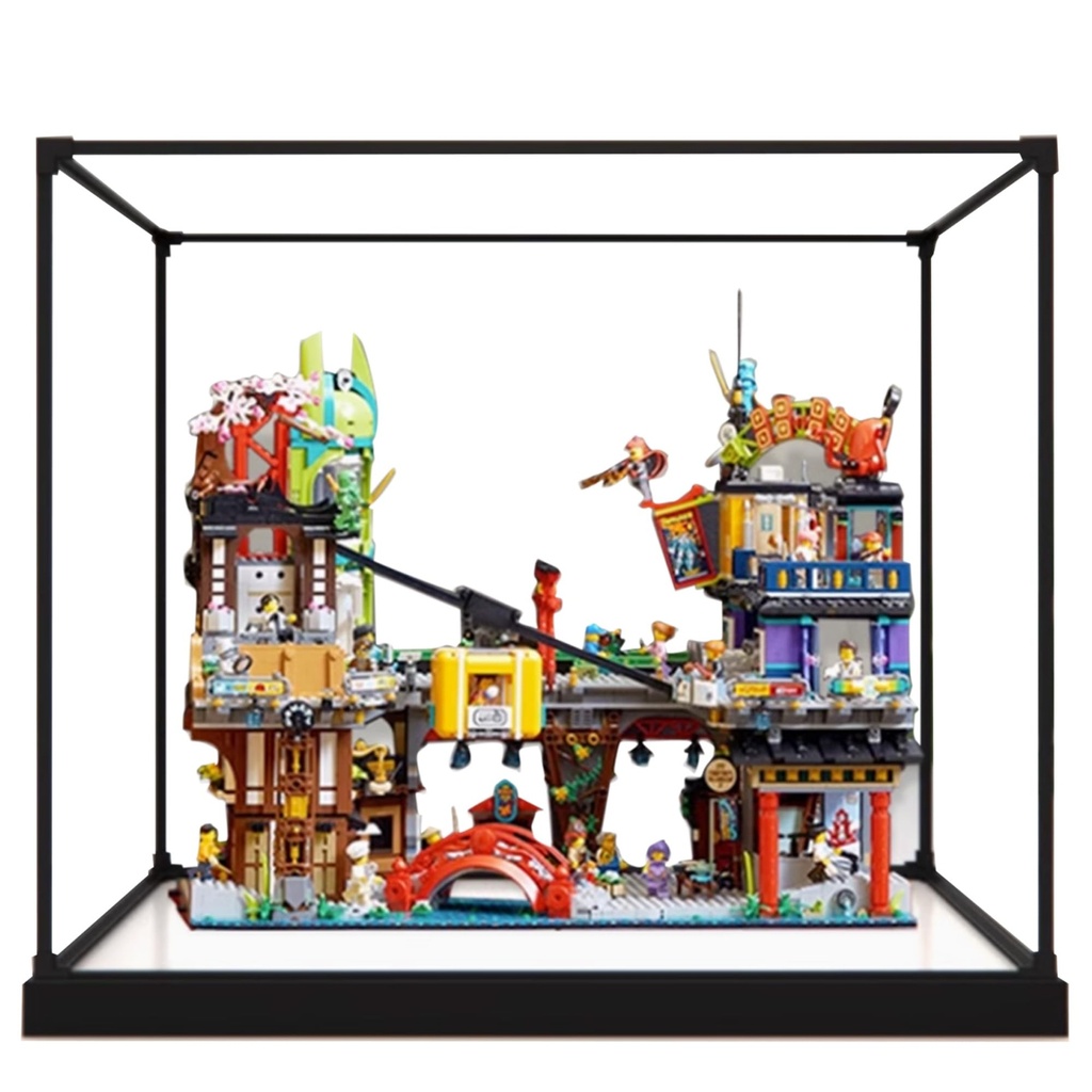 Acrylic Display Case for Lego 71799 Building SetClear Display Case DustProof Display Case Compatible with Lego 71799Only Display Case Black Base