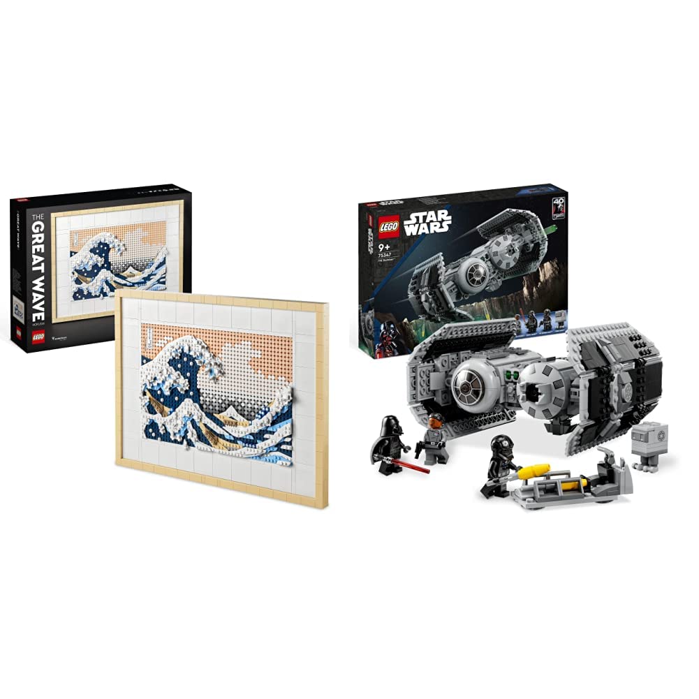 LEGO 31208 Art Hokusai The Great Wave 3D Japanese Wall Art Craft Kit Framed Ocean Canvas Creative Activity for Adults DIY Home Office Decor 75347 Star Wars TIE Bomber Model Building Kit