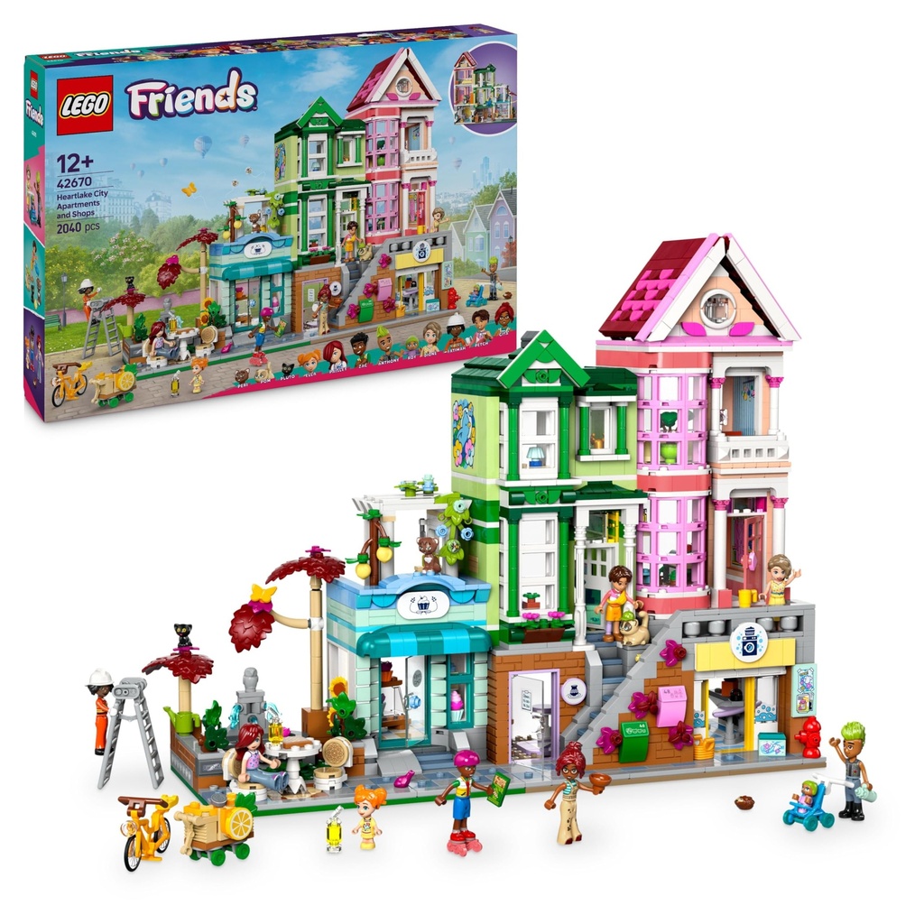 LEGO Friends Heartlake City Apartments and Shops Building Toy Set Gift for 12 Plus Year Old Girls Includes 7 Characters 3 Cat Figures and Dolls House Accessories 42670