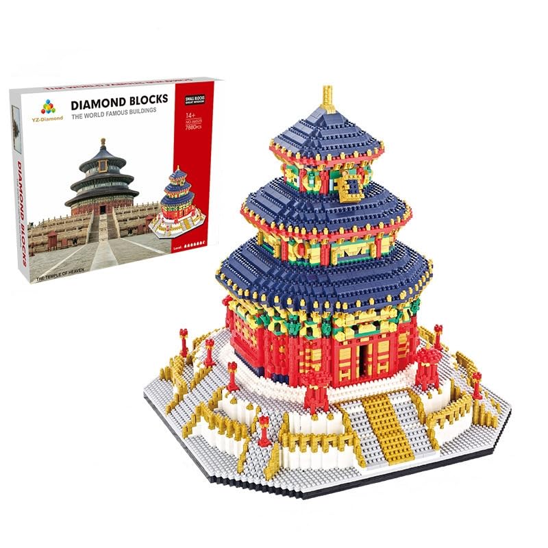 Chinese Architecture Building Blocks 7880 Pcs Temple of Heaven Building Set Chinese Ancient Famous Architecture Kits NOT Compatible with Lego