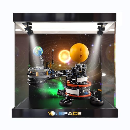Transparent Acrylic Display Case for LEGO 42179 Technic Planet Earth and Moon Building Set Without Model Kit Thick platebackgroundupper light box