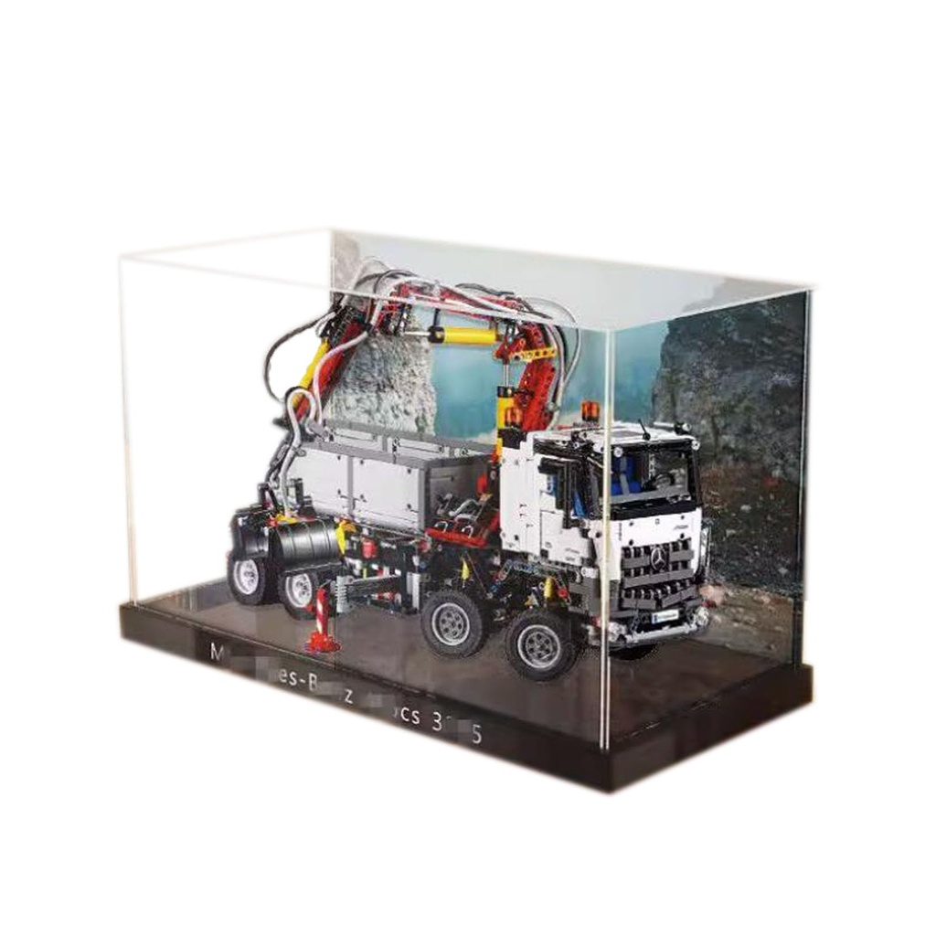 Acrylic Display Case for Lego Technic Mercede Arocs 3245 42043 Model Dustproof AntiUV Storage Box Ideal for Collectors Gift 3mm Background