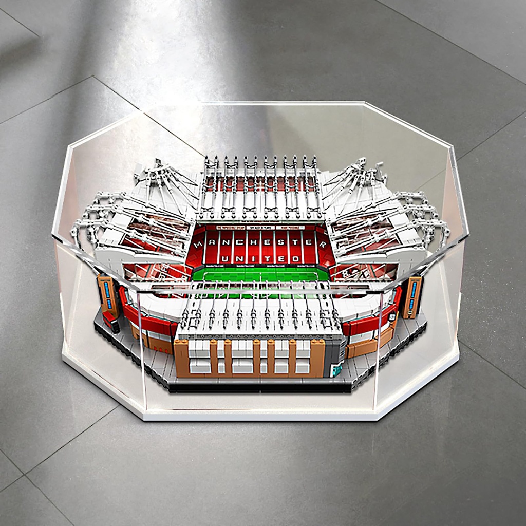 Acrylic Display Case for Lego 10272 Dustproof Clear Display Box Showcase for Lego 10272 Old Trafford Manchester United NOT Included The Model White base