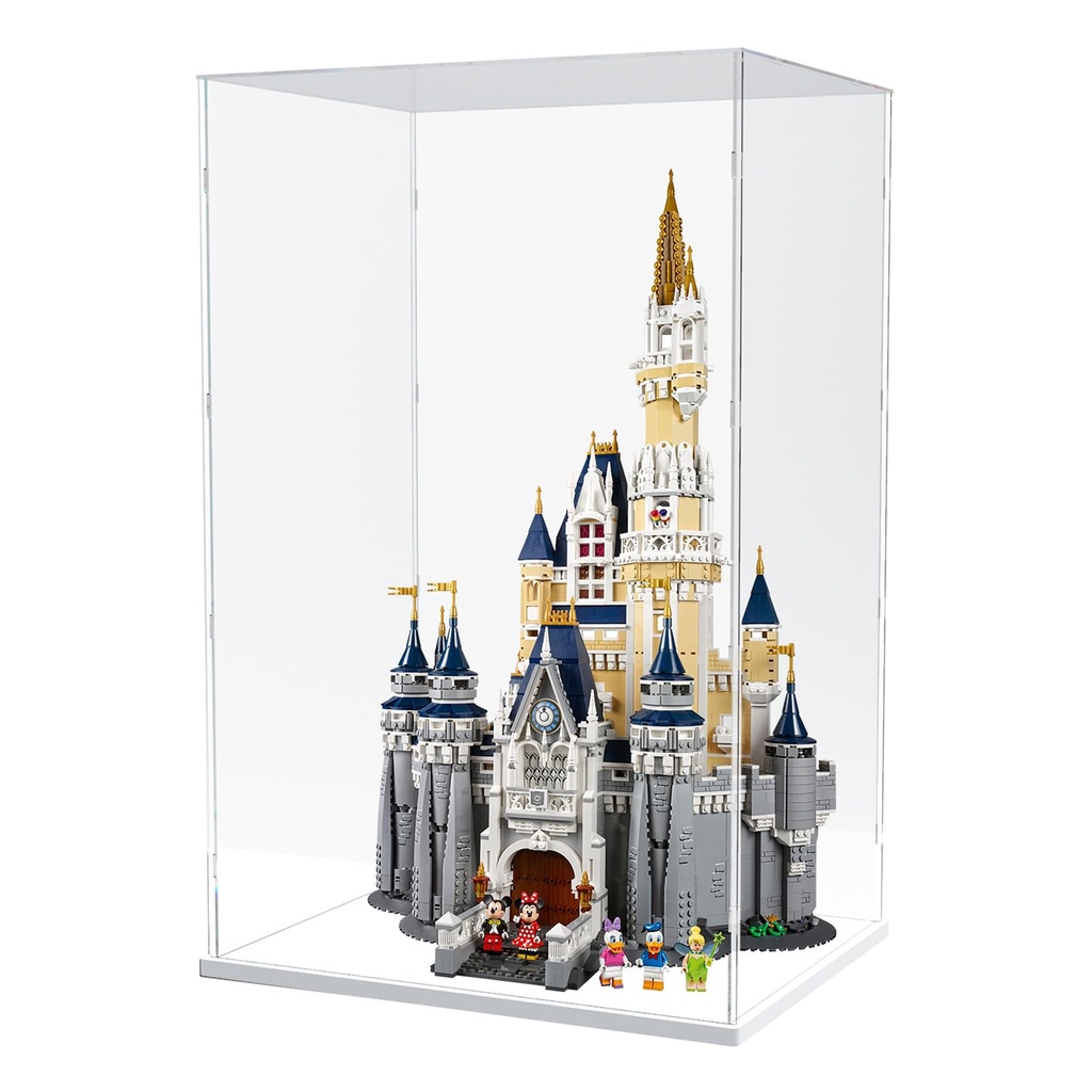 Nynelly 79 cm Tall Acrylic Display Case for Lego Disney Castle 71040 for Lego Display Case for Models Figures Dolls Assemble Dustproof Thickened Clear Display Box Display CabinetWhite