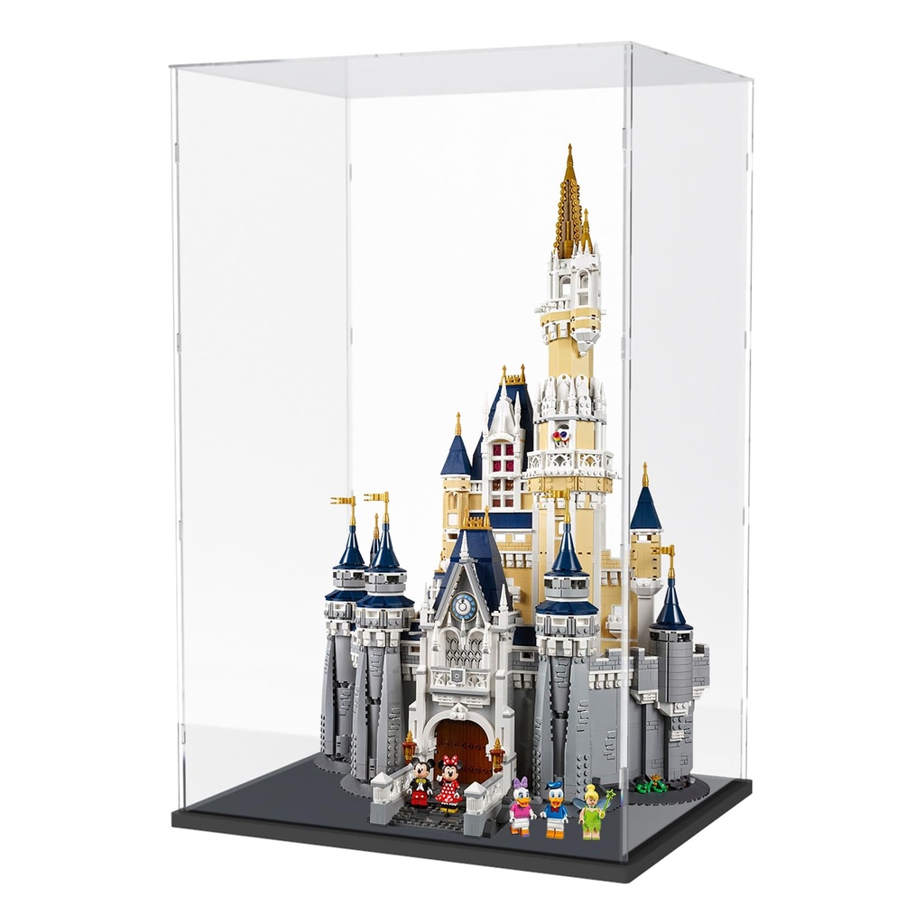 Nynelly 79 cm Tall Acrylic Display Case for Lego Disney Castle 71040 for Lego Display Case for Models Figures Dolls Assemble Dustproof Thickened Clear Display Box Display CabinetBlack