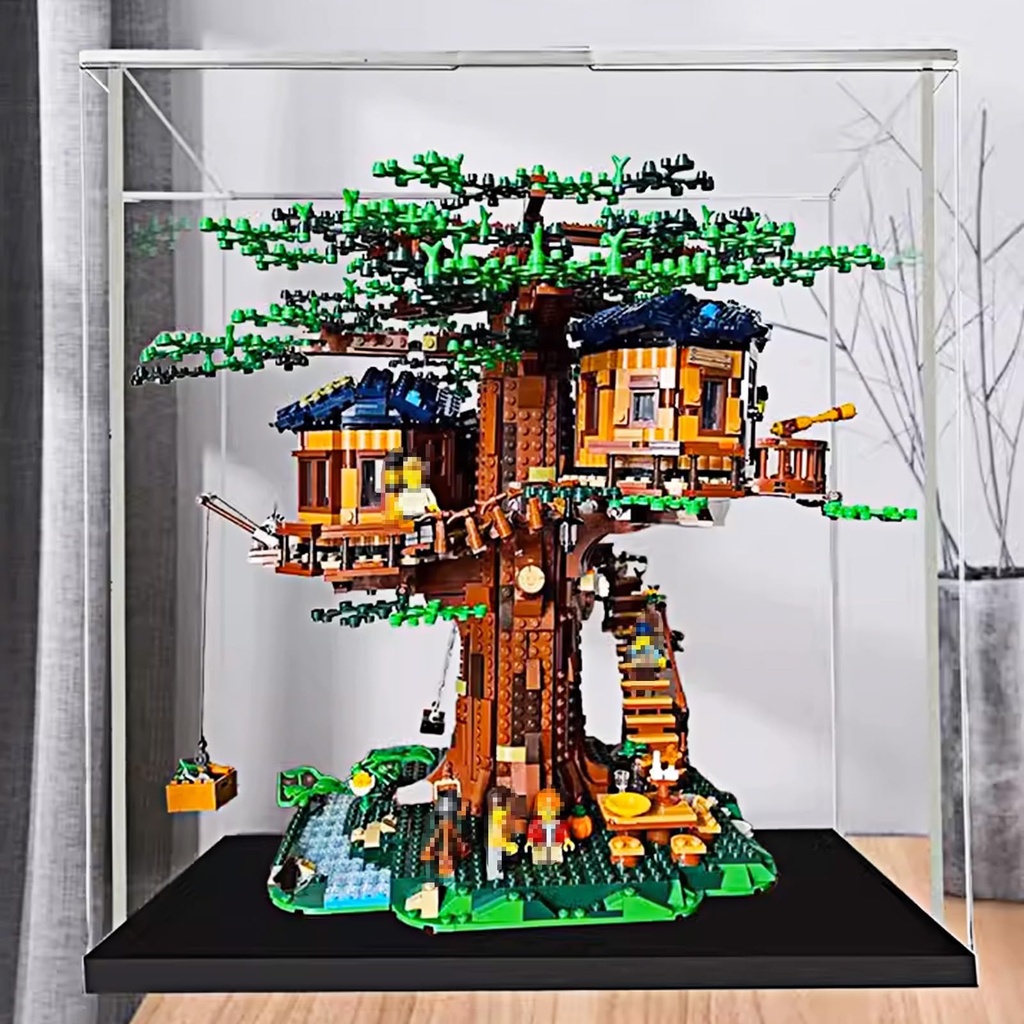 BoHeart Acrylic Display Case for Lego 21318 Thickened Clear Acrylic Display Box for Collectibles Countertop Display Case for Action Figures Model Toy Dustproof Showcase White
