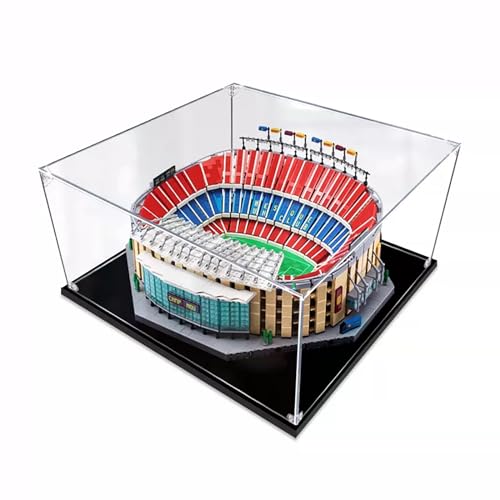 Figures Display Box for LEGO 10284 Camp NOU FC Barccelona Acrylic Dustproof Transparent Custom Display Case No Model snap fastener3mm