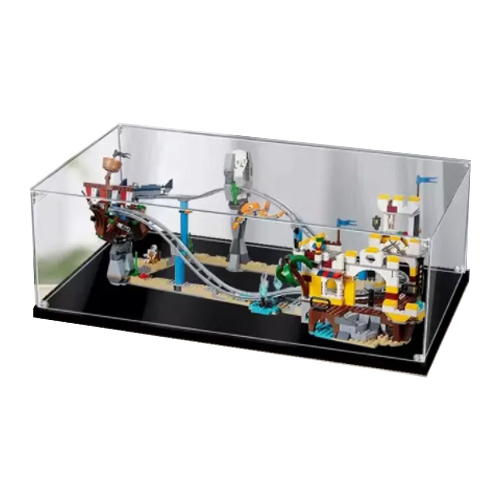 CHIFENMS Acrylic Display Box for Lego 31084 Roller Coaster Model Clear Dustproof Block Organizer Box Only Lego Set Not Included 2mm