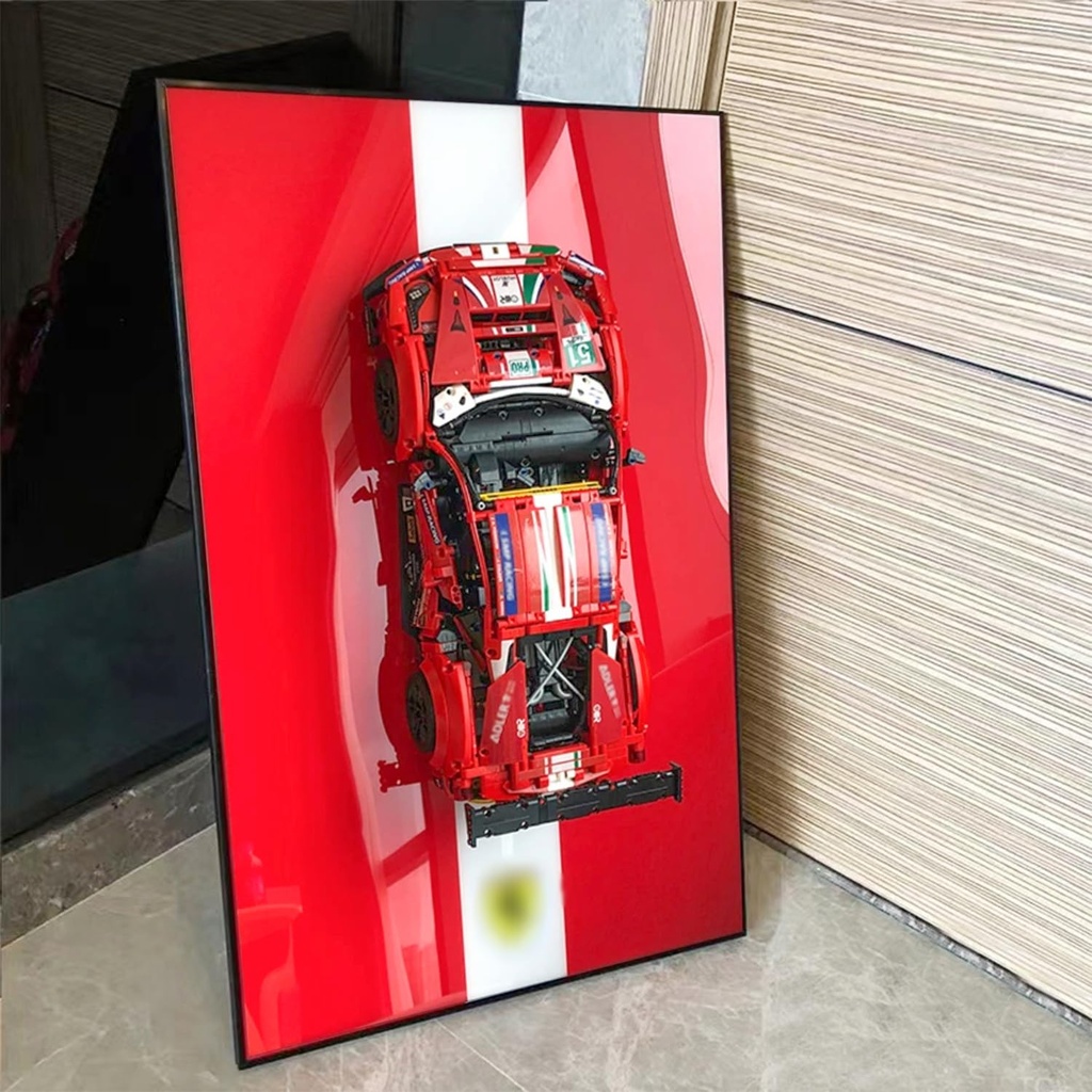 iLuane Display Wallboard for LEGO 42125 Technic Ferrari 488 GTE AF Corse 51 Super Sports Car Adult Collectibles Display Wallboard Ideal for Lego Lovers