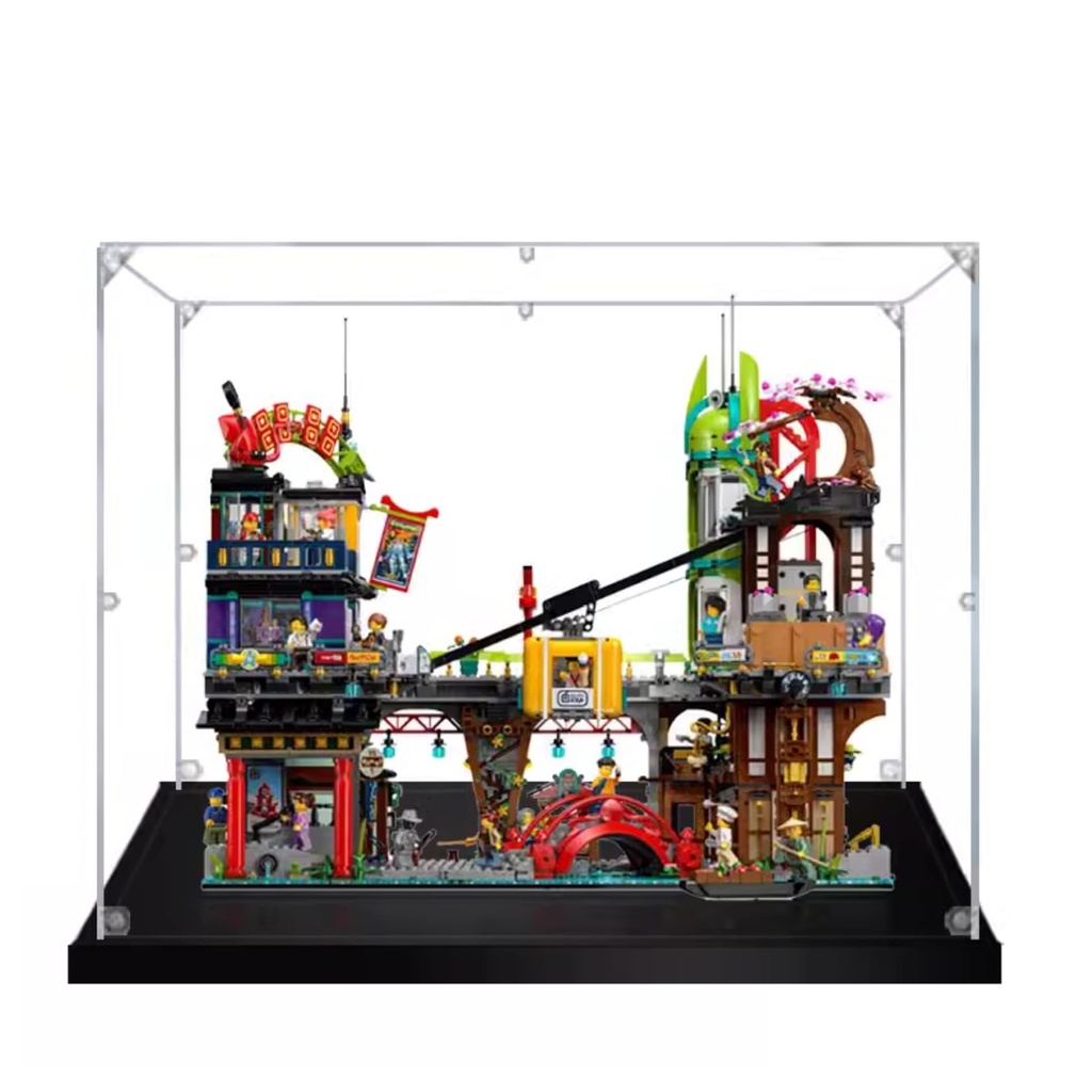 Display Case for Lego 71799 City Markets Dustproof UVProtected Custom Fit Showcase Gifts Assembly Storage Transparent 3mm
