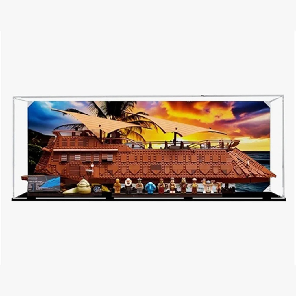 Acrylic Display Box for Lego 75397 Sailing Yacht Model Transparent Dustproof Display Box Storage Box Transparent Box Compatible with Lego 75397 Construction kit Model not Included Black Base