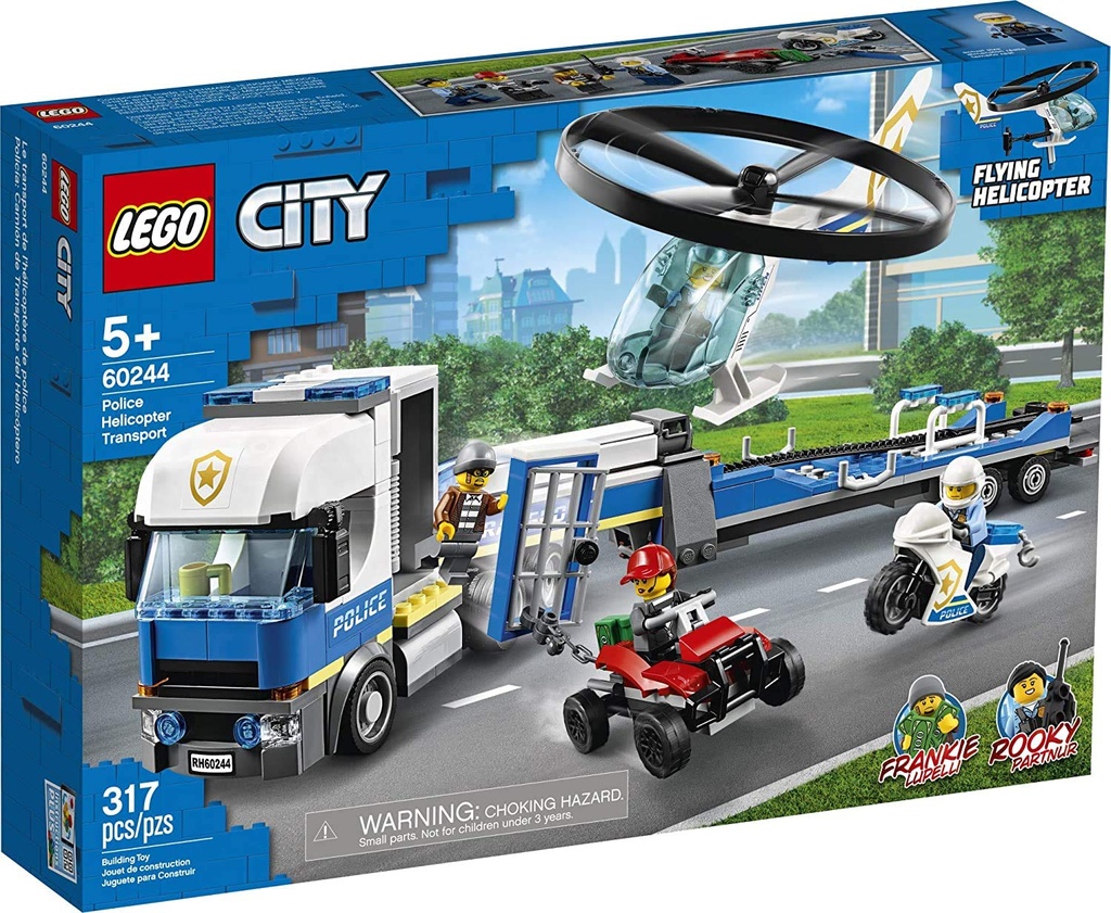 LEGO City Police Helicopter Transport 60244 Police Toy Cool Building Set for Kids 2020 317 Pieces