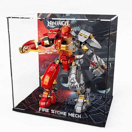 Display Box for Lego 71720 Building Block Flint Mecha Acrylic Dustproof Transparent Storage Custom Display Case Gifts for Lego Lovers Not Model