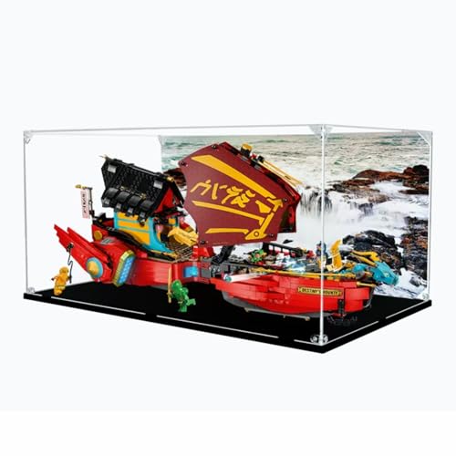Figures Display Box for LEGO 71797 for Destinys Bounty Race Agaiinst Time Acrylic Dustproof Transparent Custom Display Case No Model background58x36x28cm