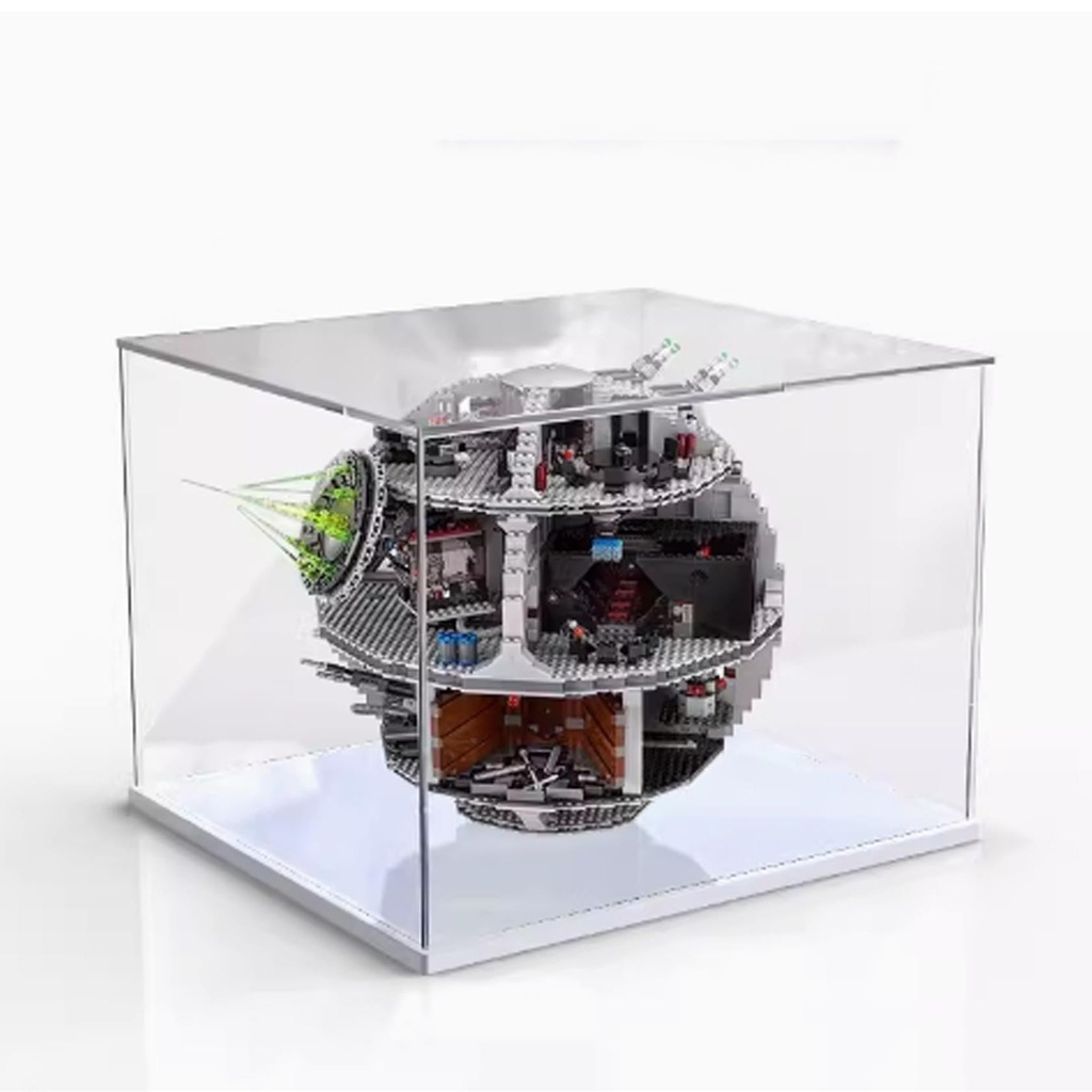 Acrylic Display Case For Lego 75159 Death Star Model Dustproof Transparent Acrylic Display Case Storage Box Model Not Included White base