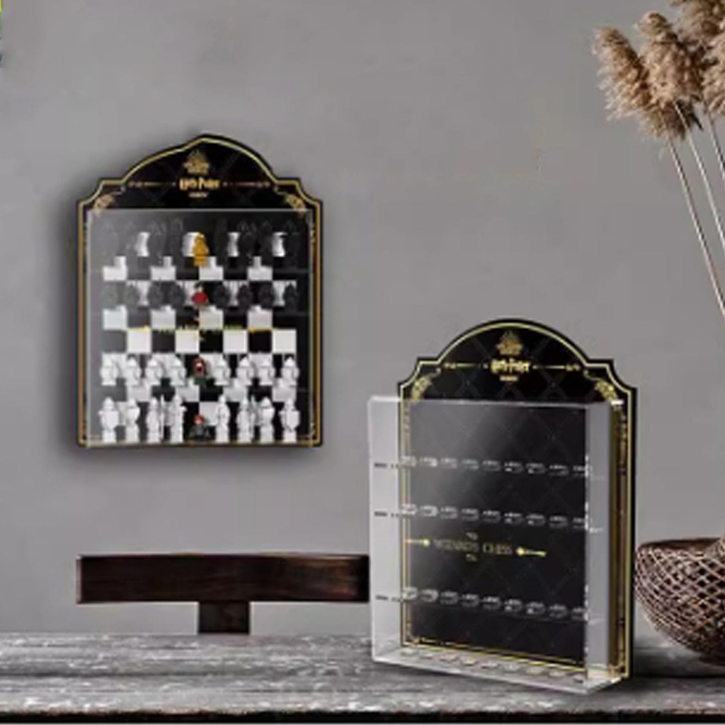 CHIFENMS Acrylic Display Clear Collectors Box Compatible with Lego 76392 Sorcerers Chess Wall Mount Photo Frame Building Block Model Dust Storage Box Display Box Box Only