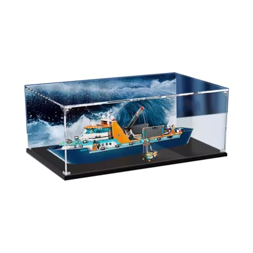 Acrylic display case for Lego 60368 Ships model Transparent display case selfassembling dustproof collectibles display case295 x 78 x 98 inchesDisplay box only 3mm back spray model