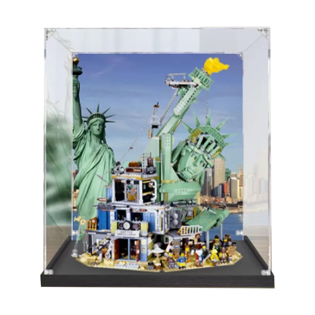 CHIFENMS Acrylic Display Box for Lego 70840 Fort Collapse Statue of Liberty Model Clear Dustproof Block Organizer Box Only Lego Set Not Included