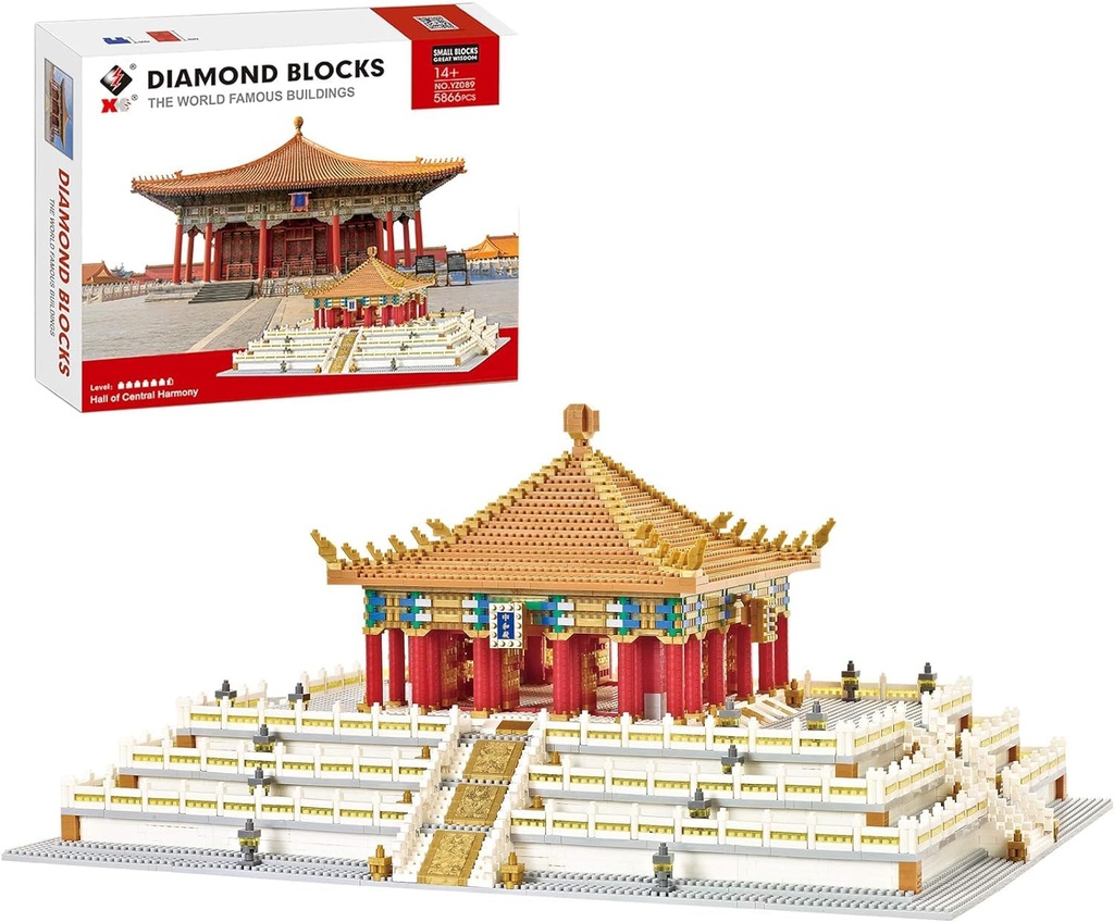 Chinese Architecture Building Blocks 5866 Pcs Zhonghe Hall Building Set Chinese Ancient Famous Architecture Mini Blocks Kits NOT Compatible with Lego